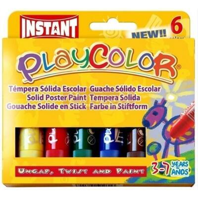 Playcolor Tuhé temperové barvy - 6 ks - 1