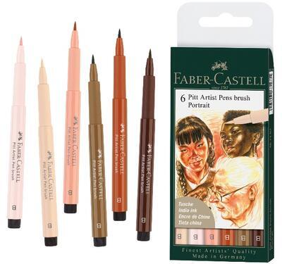Faber-Castell PITT Artist Pen Brush - Portrait  6 ks - 1