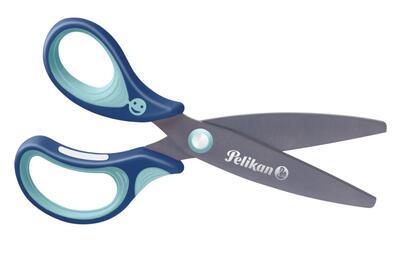 Nůžky dětské ergonomické Griffix "L" s kulatou špičkou - modré - 1