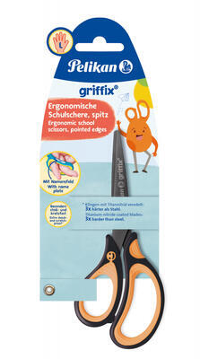 Nůžky Griffix pro leváky špičaté - černé, papírový blistr - 1