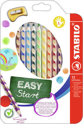 STABILO EASYcolors 331/12 Pastelky pro leváky  Sada  12 ks + ořezávátko - 1