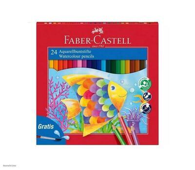 Faber-Castell Školní akvarelové pastelky - 24ks + štětec - 1