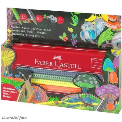 Faber-Castell Pastelky Jumbo Grip neon, metallic - 10ks - 1