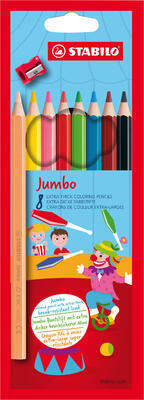 STABILO Pastelky Jumbo 1877 - 8 barev + ořezávátko - 1