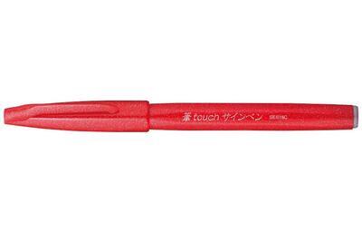 Pentel SES 15C-B Popisovač Touch Brush Sign Pen - červený - 2