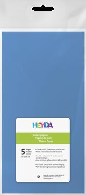 Hedvábný papír 50x70 cm, 20 g/m2, 5 listů - světle modrý - 2