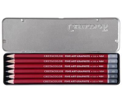 Cretacolor Grafitové tužky Cleos - sada 6ks v kovu - 2
