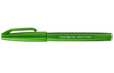Pentel SES15C-D2X Popisovač Touch Brush Sign Pen - olivový - 2