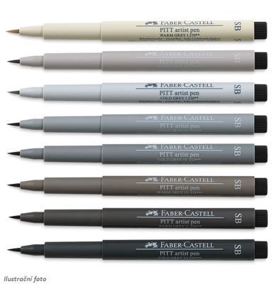 Faber-Castell PITT Artist Pen Soft Brush - Odstíny šedé 8 ks - 2