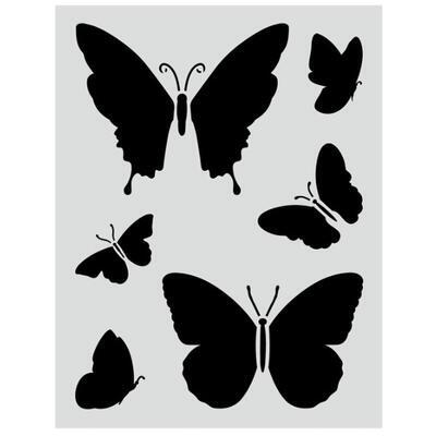 Šablona plastová Aladine - motýli, 10,8x14 cm - 2