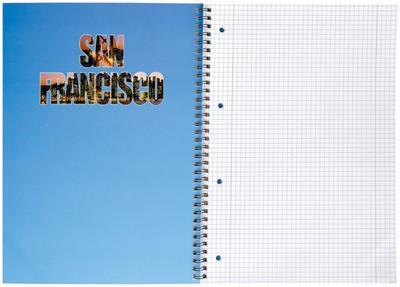 Spirálový blok A4 - 50 listů, čtvereček  San Francisco - 2