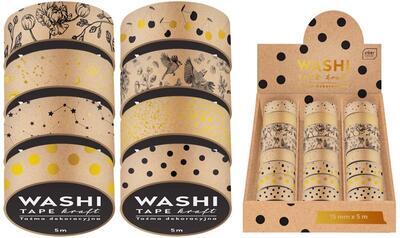 Washi dekorační lepicí páska - KRAFT - 2