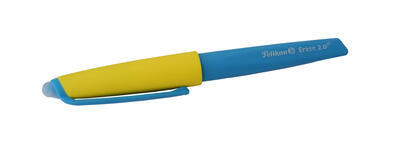 Gumovací pero Pelikan - žluto modré,1 ks+2náplně modré na blistru - 2