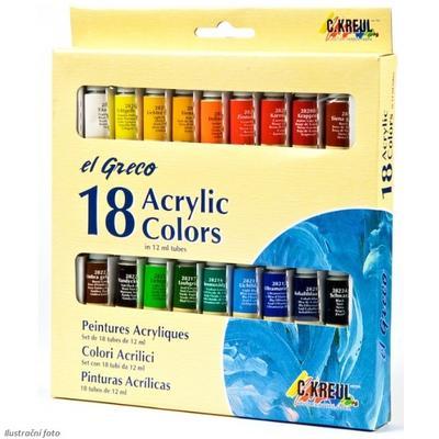 Sada barev Akrylic Colors el GRECO - 18x12 ml - 2