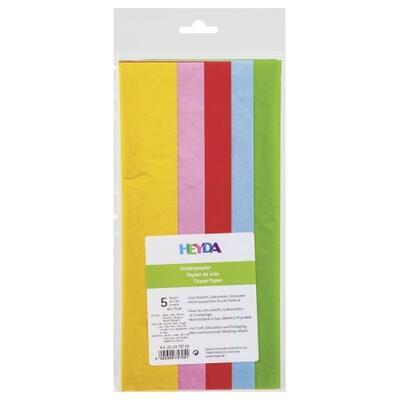 Hedvábný papír 50x70 cm, 20 g/m2, 5 barev - světlejší odstíny - 2