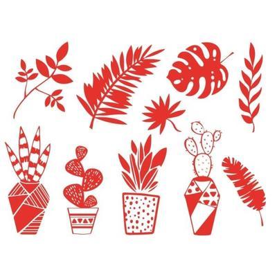 Razítka Stampo Textile - Exotické rostliny - 2
