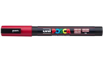 Akrylový popisovač UNI POSCA PC-3M - tmavě červený 14 / 0,9-1,3mm - 2