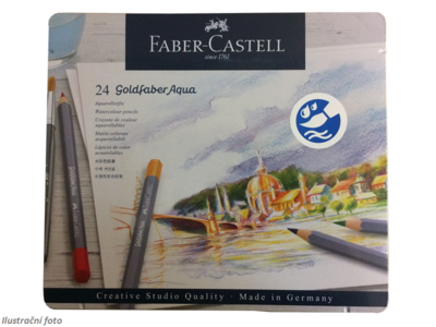 Faber-Castell Pastelky Goldfaber Aqua - 24 ks v kovové kazetě - 2