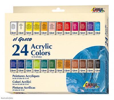 Sada barev Akrylic Colors el GRECO - 24x12 ml - 2