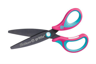 Nůžky Griffix pro praváky s kulatou špičkou - růžové, papírový blistr - 2