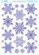 Vánoční adhezní nálepky na okna 25x35cm -  Vločky 2 - se stříbrnými/modrými glitry - 2/2