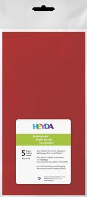Hedvábný papír 50x70 cm, 20 g/m2, 5 listů - světle červený  - 3