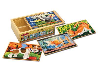 Dřevěné puzzle v krabičce Mazlíčci - 3