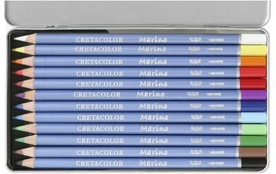 Akvarelové tužky světluodolné Marino sada 12 ks v kovu  - 3
