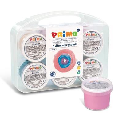 Sada prstových barev perleťových "Primo" - 6 x100ml, plastový box - 3