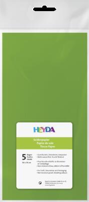 Hedvábný papír 50x70 cm, 20 g/m2, 5 listů - světle zelený - 3