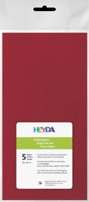 Hedvábný papír 50x70 cm, 20 g/m2, 5 listů - středně červený - 3