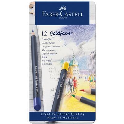 Faber-Castell Pastelky Goldfaber - 12 ks v kovové kazetě - 3