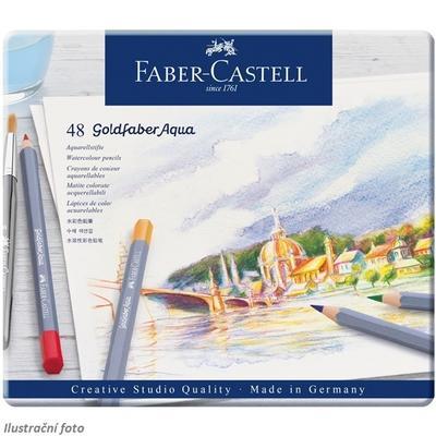 Faber-Castell Pastelky Goldfaber Aqua - 48 ks v kovové kazetě - 3