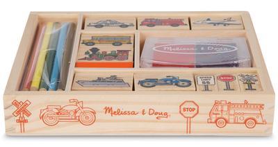 Dřevěná razítka v krabičce - Dopravní prostředky - 3
