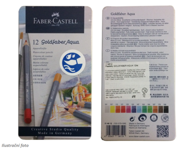 Faber-Castell Pastelky Goldfaber Aqua - 12 ks - 4