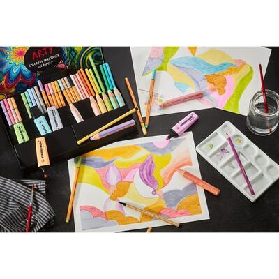 STABILO ARTY Pastel set Mix - 50ks, BOSS 5x, Woody 9x, Aquacolor 12x, Pen a Point 12x - 5