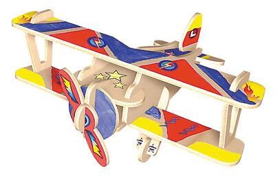 Dřevěná skládačka s obtisky - Chlapecké motivy - letadlo, formule, motorka, vrtulník - 6